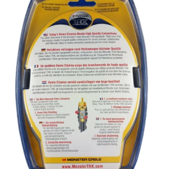 Monster Video Cables Thx Certified  Highest Quality Connection for DVD 4ft - Picture 2 of 5